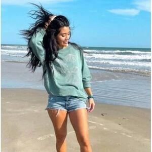 Post Surf Green Lightweight Sweatshirt Size Medium